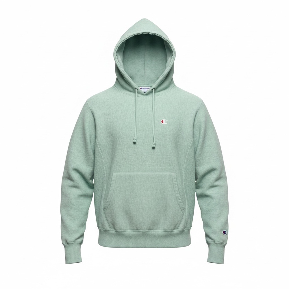 Champion Reverse Weave Hooded Sweatshirt Men's Sz Small Mint Green